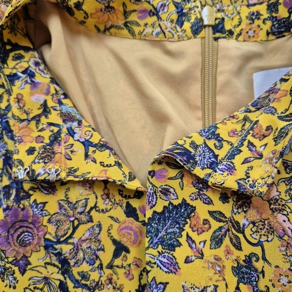 Madewell x Karen Walker Loretta 100% Silk Floral Ruffle Mini Dress - Size 14 - Picture 10 of 16